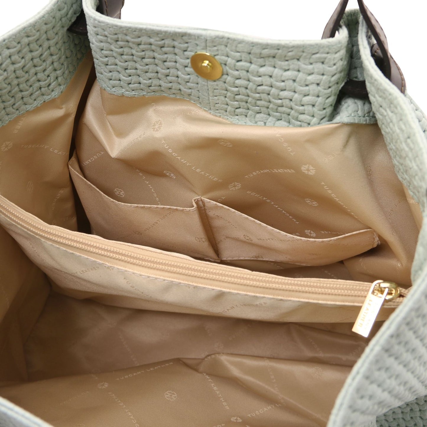 TL KeyLuck - skórzana torebka z plecionym wzorem typu shopper