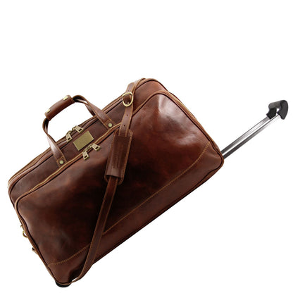 Bora Bora - leather wheeled suitcase - small