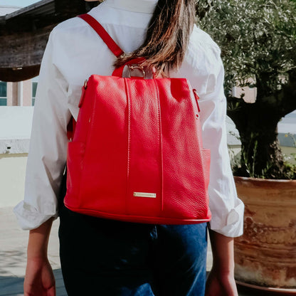 TL Bag - Women's soft leather backpack-handbag