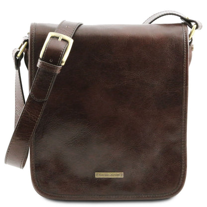 TL Messenger - two-compartment leather messenger bag