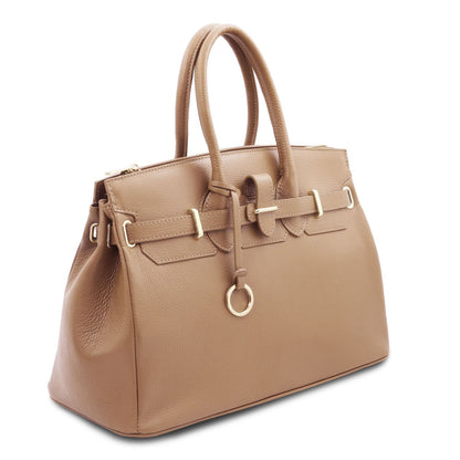 TL Bag - torebka skórzana z okuciami w kolorze złotym
