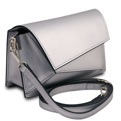 TL Bag - metaliczna skórzana torebka