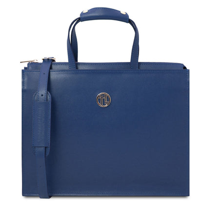 Palermo - women's 3-compartment leather briefbag