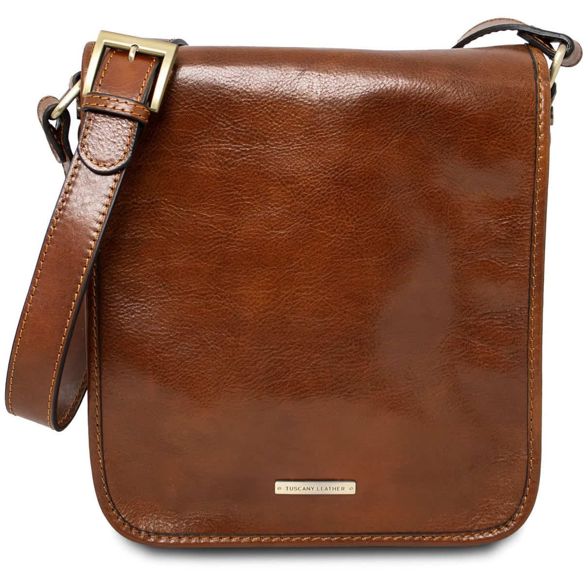 TL Messenger - two-compartment leather messenger bag