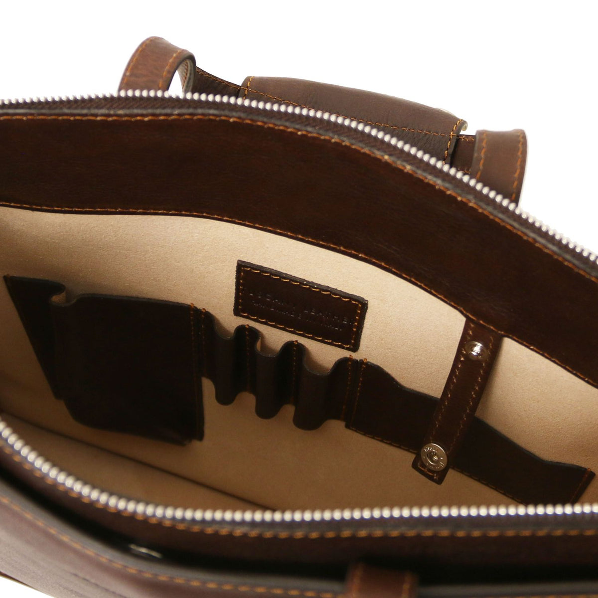 Palermo - women's 3-compartment leather briefcase