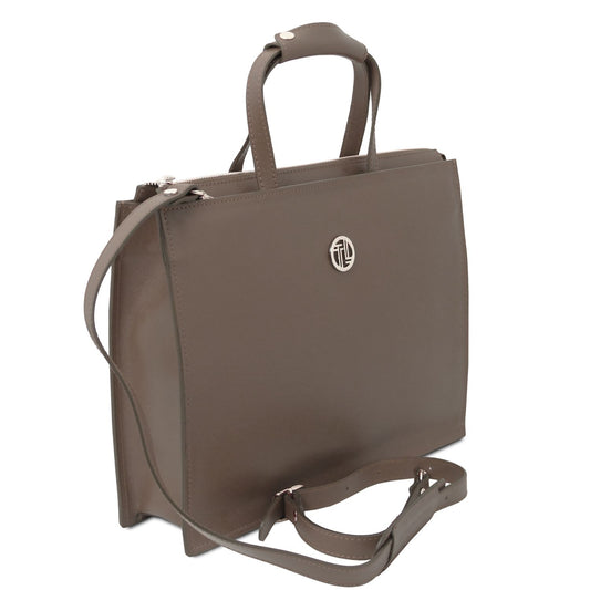 Palermo - women's 3-compartment leather briefbag