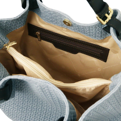TL KeyLuck - leather shopper bag with braided pattern