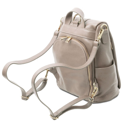 TL Bag - Women's soft leather backpack-handbag