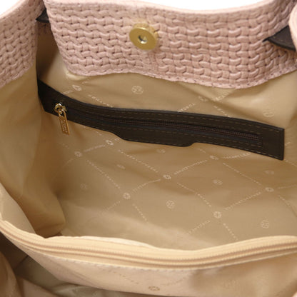 TL KeyLuck - leather shopper bag with braided pattern