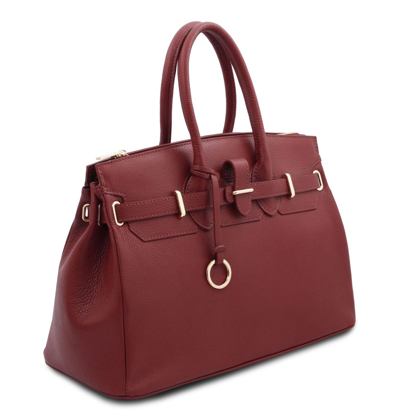 TL Bag - torebka skórzana z okuciami w kolorze złotym