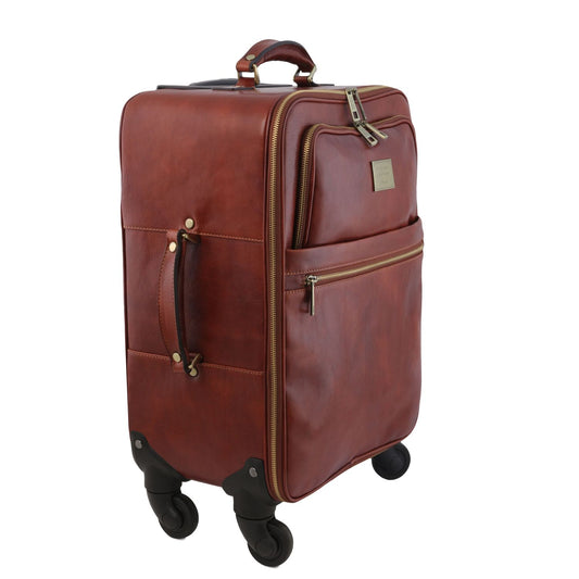 TL Voyager - 4-wheeled leather suitcase