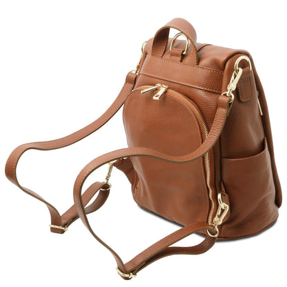 TL Bag - Women's soft leather backpack-handbag