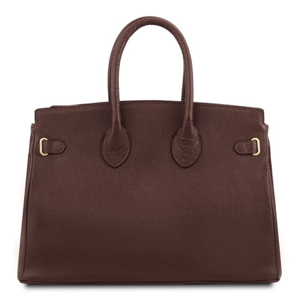 TL Bag - torebka skórzana z okuciami w kolorze złotym