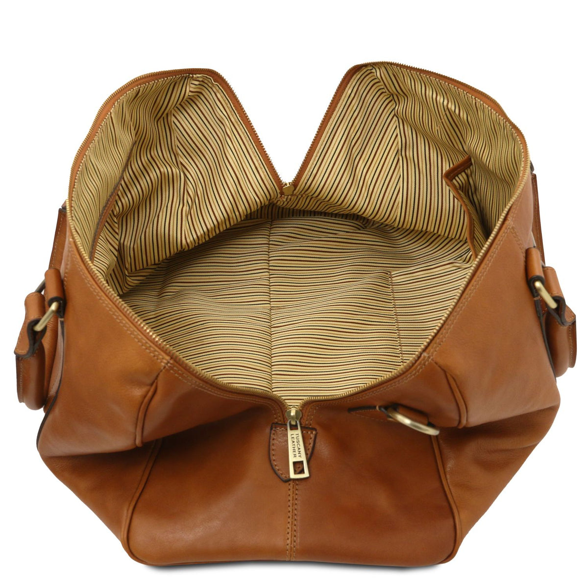 TL Voyager - leather travel bag with side pocket - small