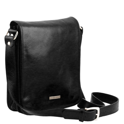 TL Messenger - two-compartment leather messenger bag