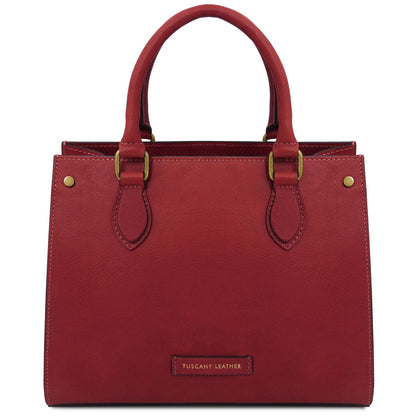 Woman - leather handbag