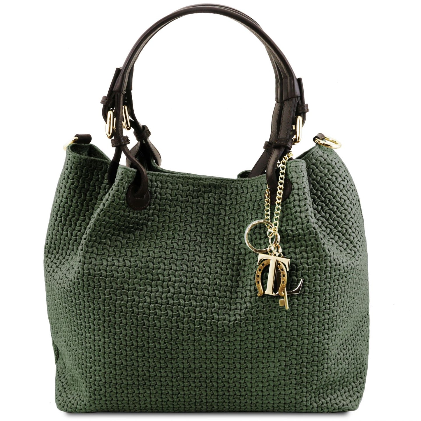 TL KeyLuck - skórzana torebka z plecionym wzorem typu shopper