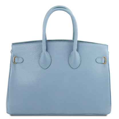 TL Bag - torebka skórzana z okuciami w kolorze złotym