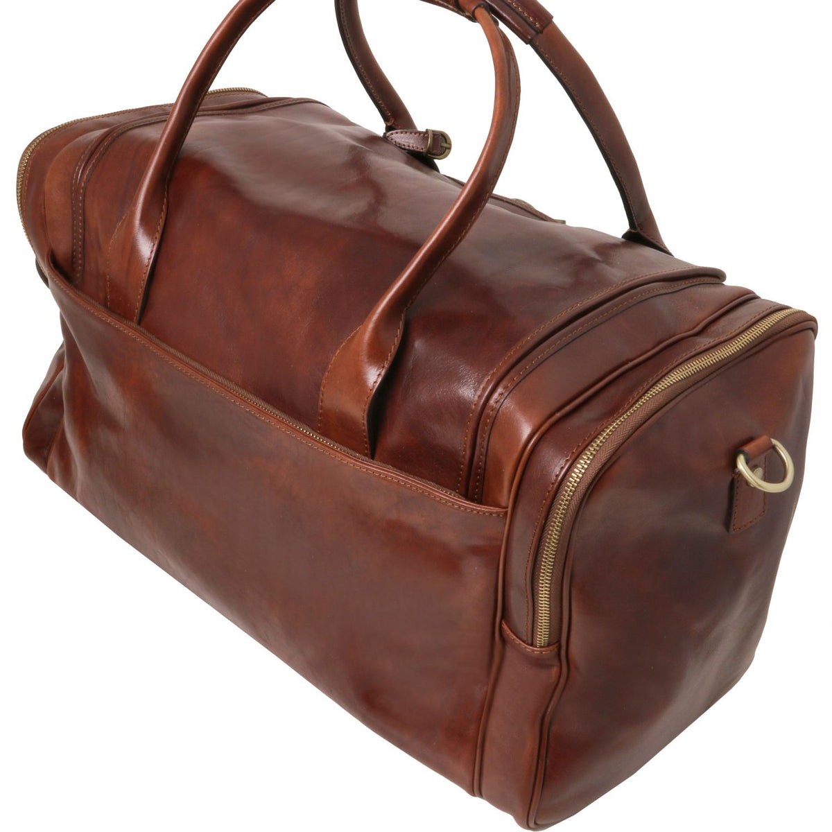 TL Voyager - leather travel bag with side pockets