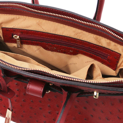 TL Bag - skórzana torebka we wzór strusi