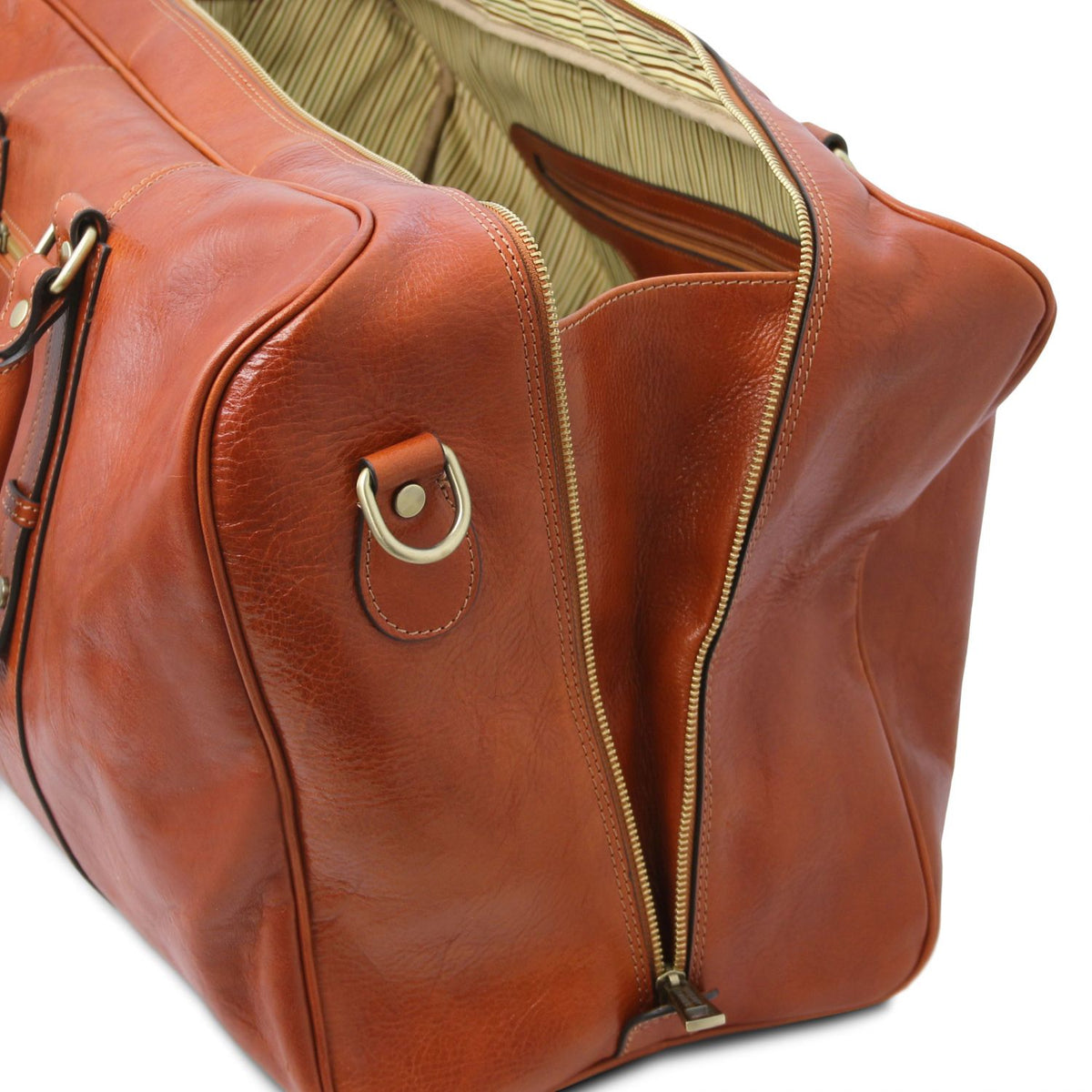 TL Voyager - leather travel bag with a front pocket