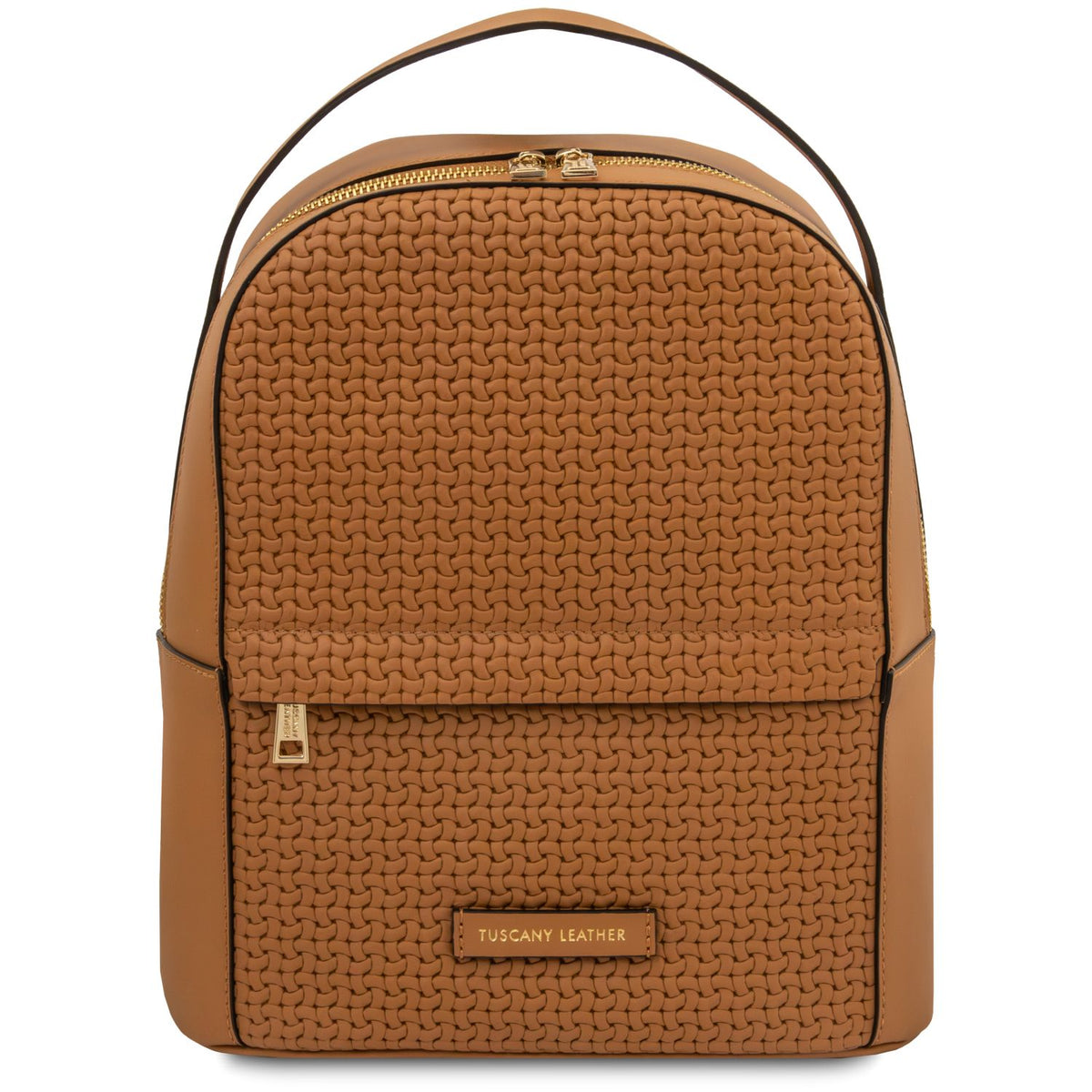 Daedalus - leather backpack with a woven pattern