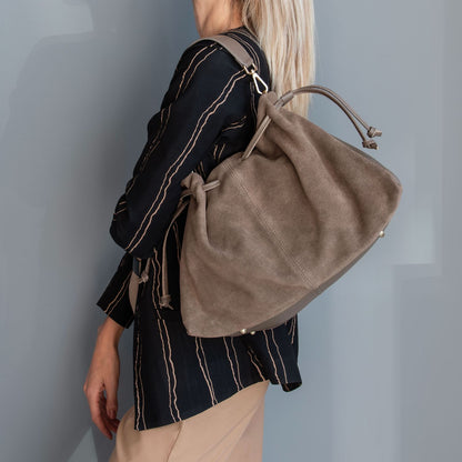 Allure - torebka typu shopper z miękkiego zamszu