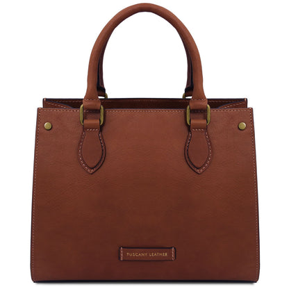 Woman - leather handbag