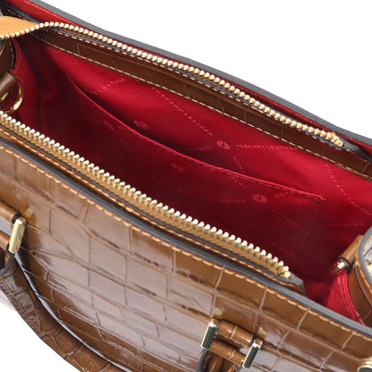 Croque - leather handbag with a crocodile pattern