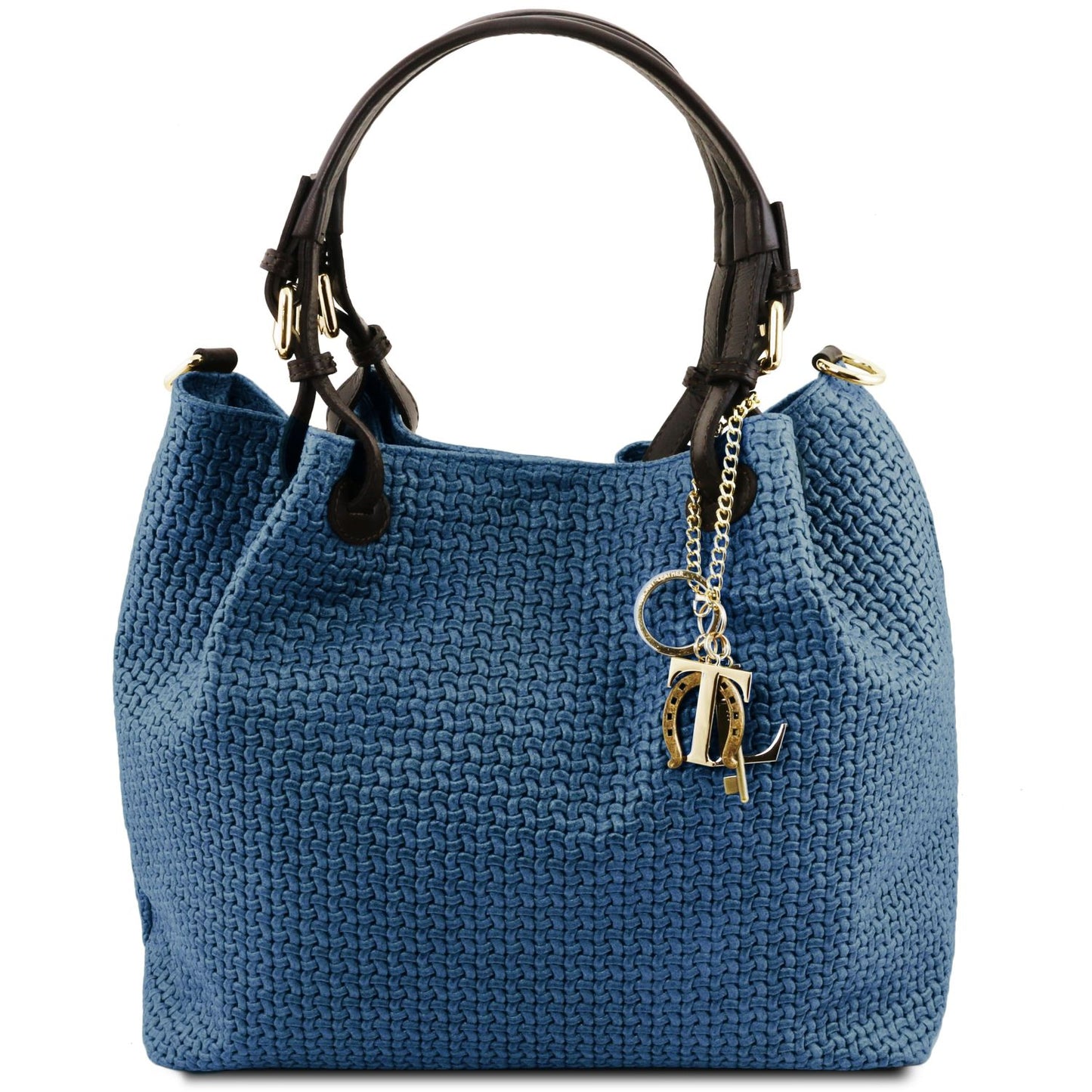 TL KeyLuck - skórzana torebka z plecionym wzorem typu shopper