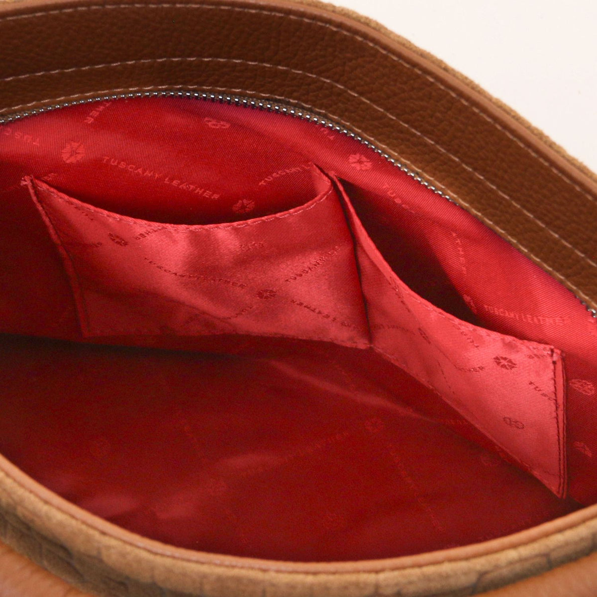 TL Bag Cocoon - zamszowa torebka na ramię we wzór croco