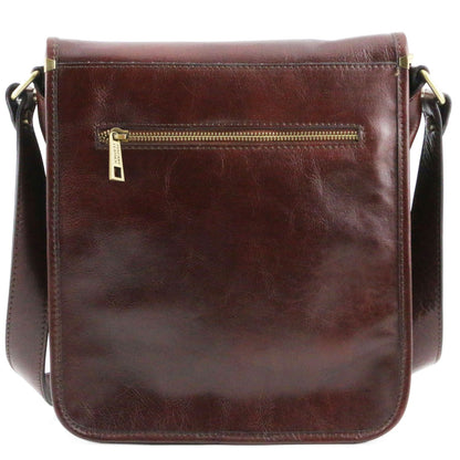 TL Messenger - two-compartment leather messenger bag