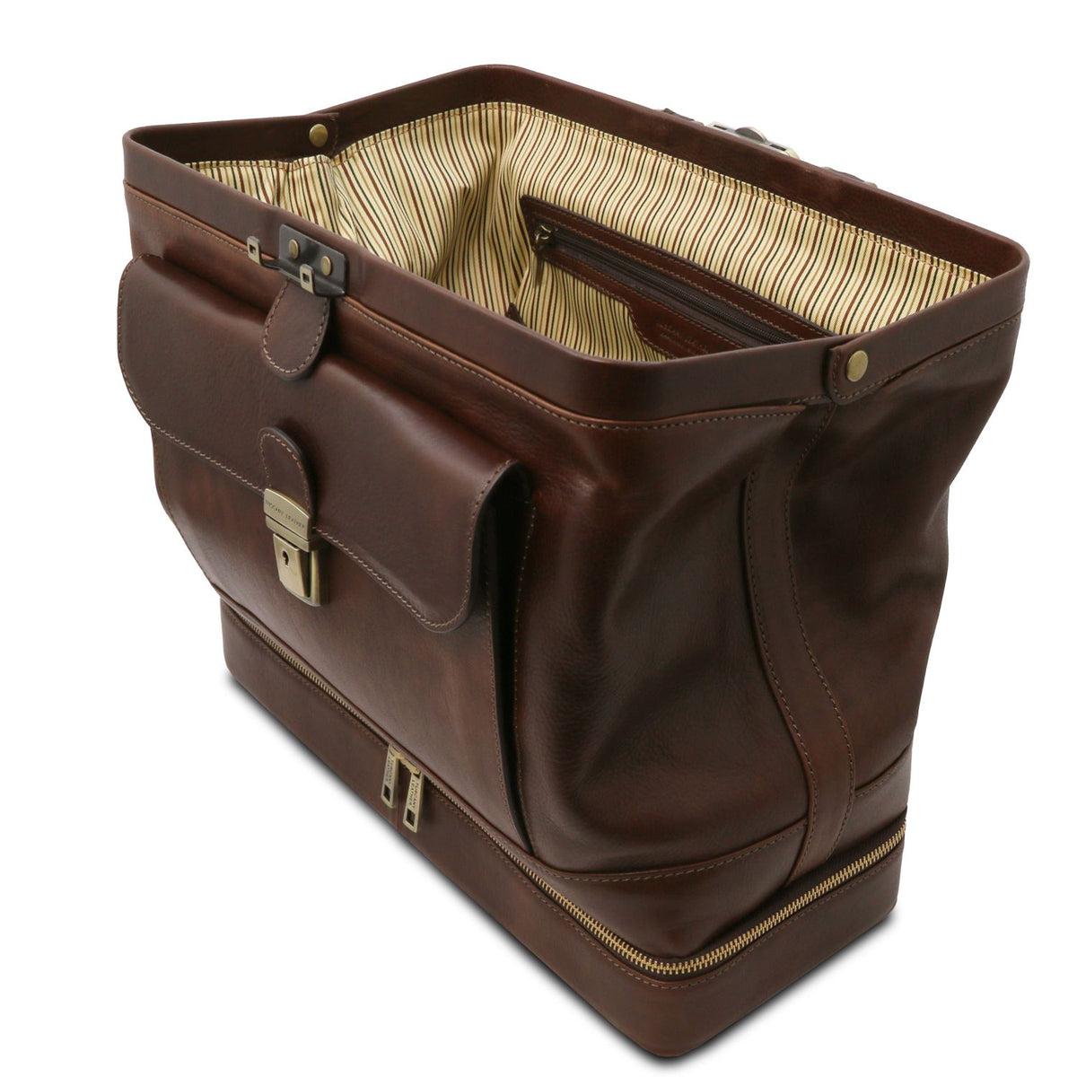 Giotto - exclusive leather medical bag with a double bottom