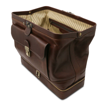 Giotto - exclusive leather medical bag with a double bottom