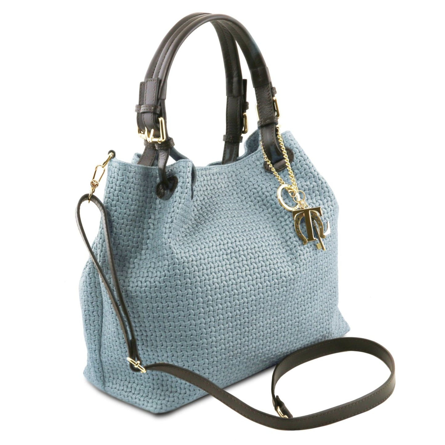 TL KeyLuck - skórzana torebka z plecionym wzorem typu shopper