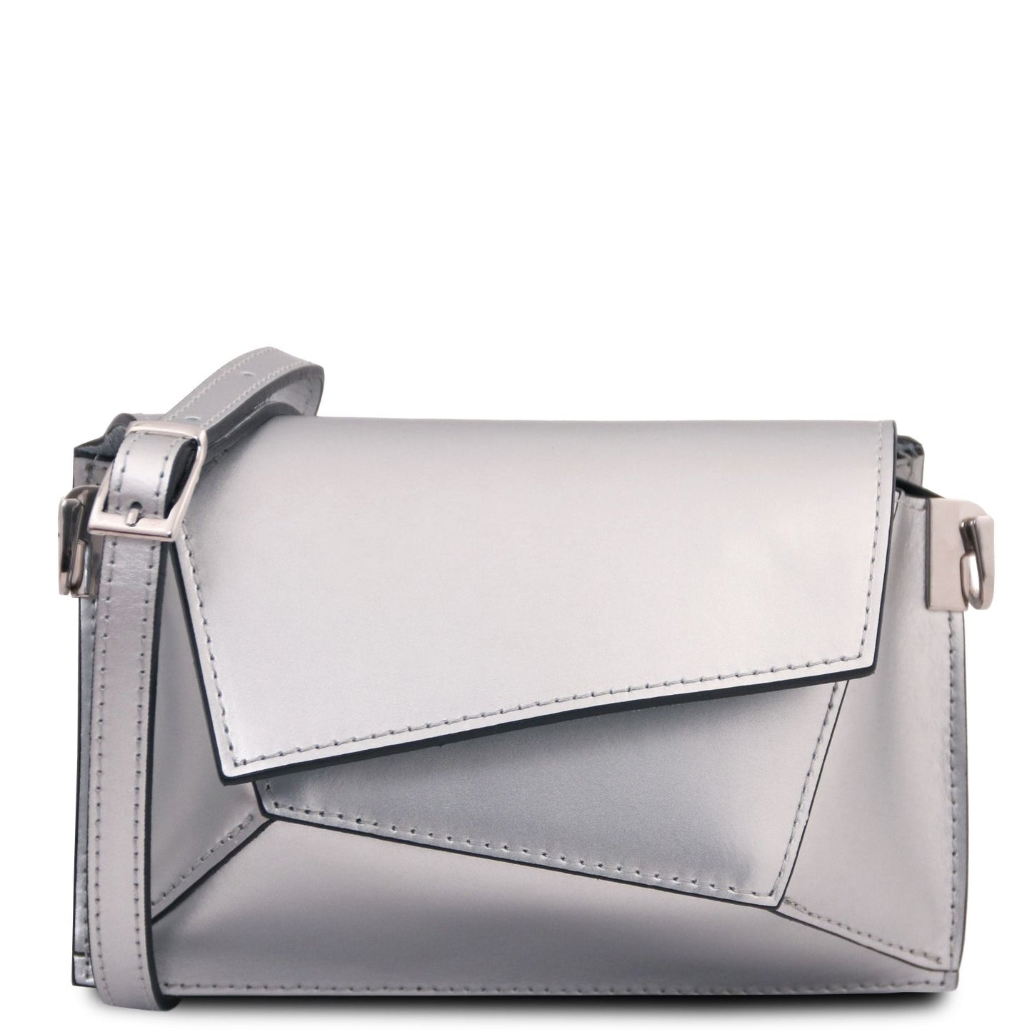 TL Bag - metaliczna skórzana torebka