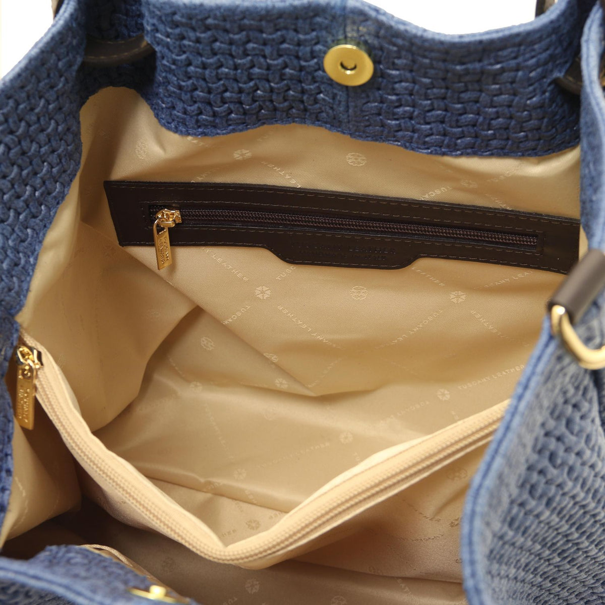 TL KeyLuck - leather shopper bag with braided pattern