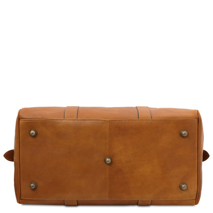 TL Voyager - leather travel bag with side pocket - small