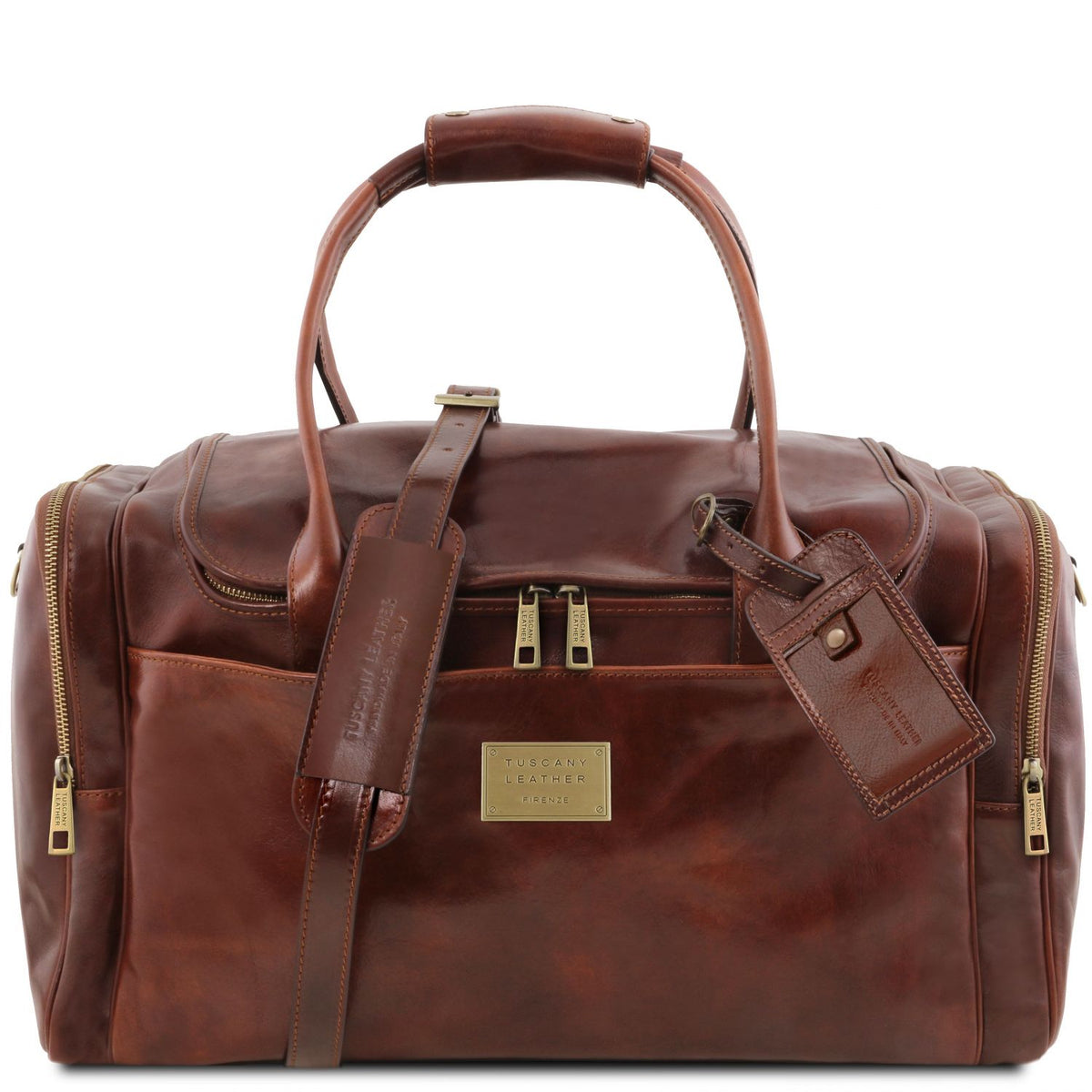 TL Voyager - leather travel bag with side pockets