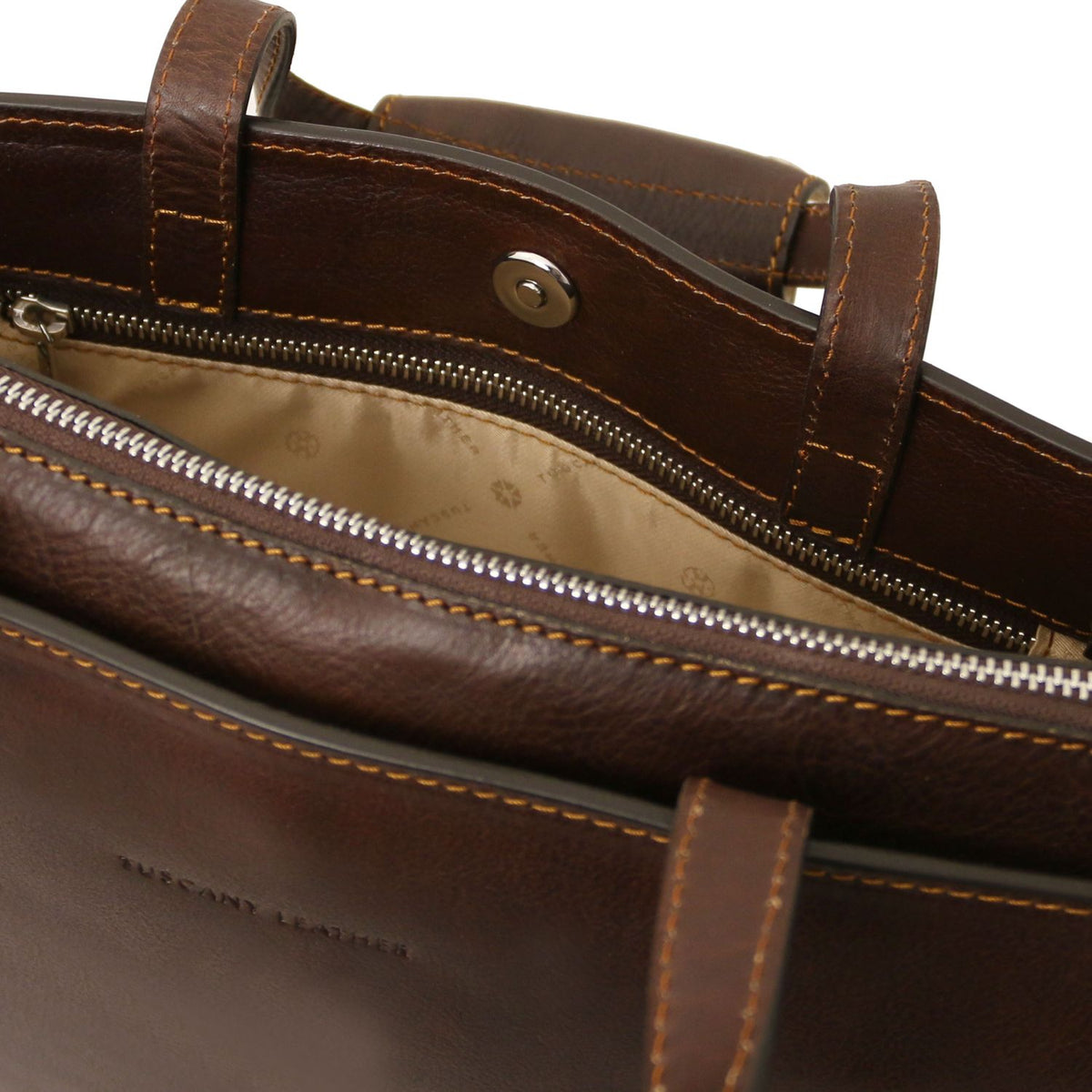 Palermo - women's 3-compartment leather briefcase