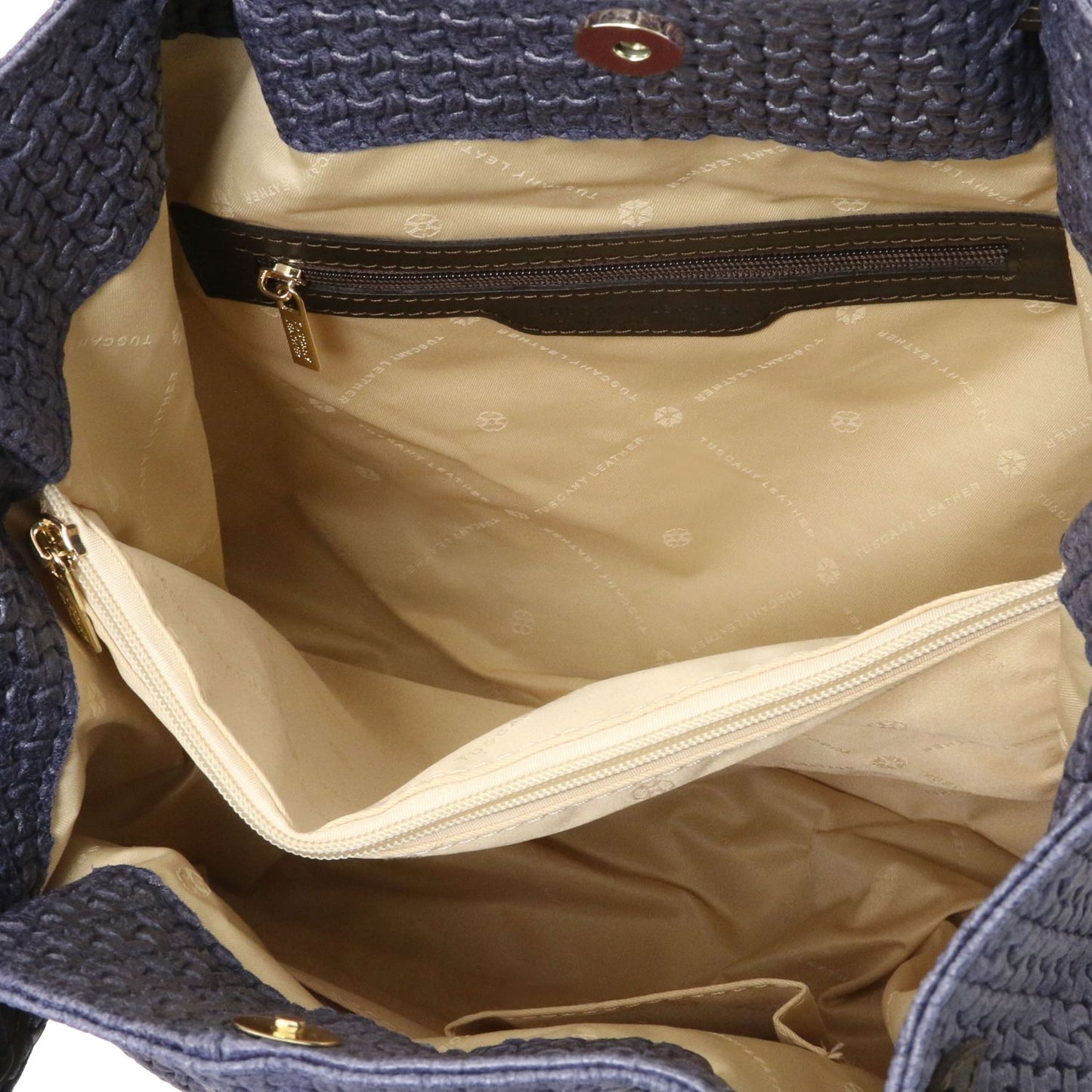 TL KeyLuck - skórzana torebka z plecionym wzorem typu shopper