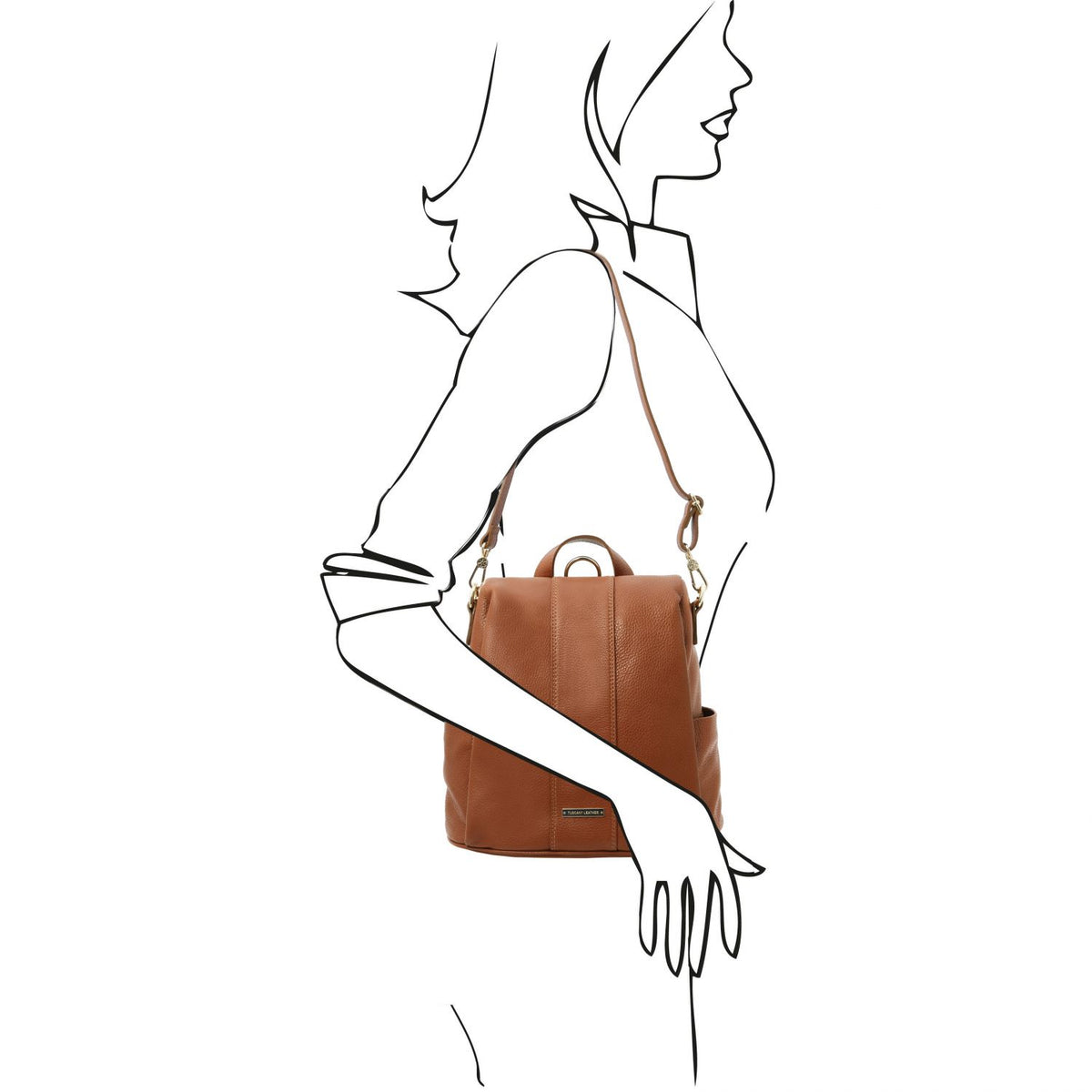 TL Bag - Women's soft leather backpack-handbag