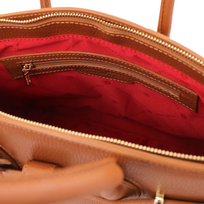 TL Bag - torebka skórzana z okuciami w kolorze złotym