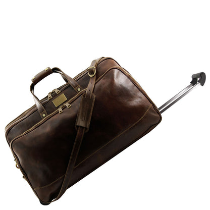 Bora Bora - leather wheeled suitcase - small