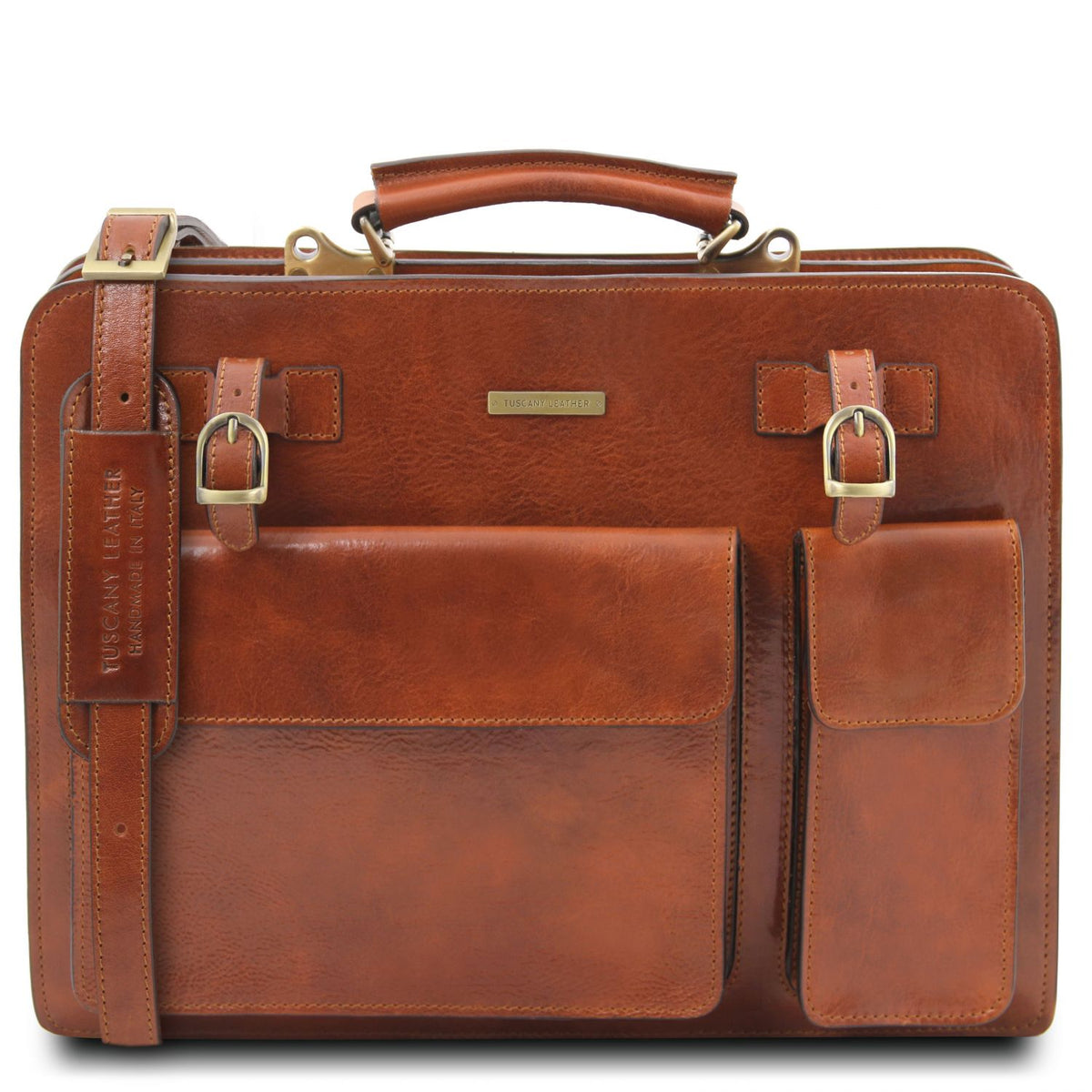 Venezia - Two-compartment Leather Briefcase