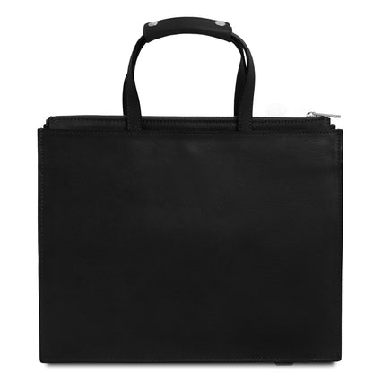 Palermo - women's 3-compartment leather briefcase