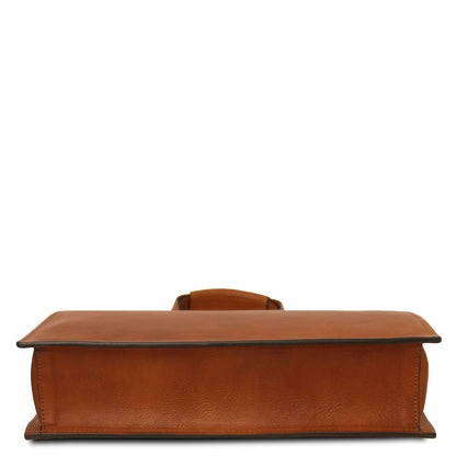 Palermo - women's 3-compartment leather briefcase