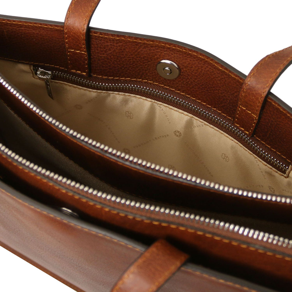 Palermo - women's 3-compartment leather briefcase
