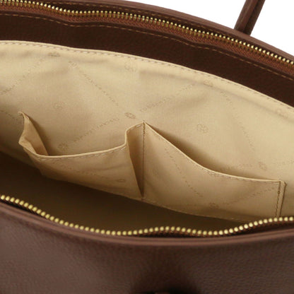 TL Bag - torebka skórzana z okuciami w kolorze złotym