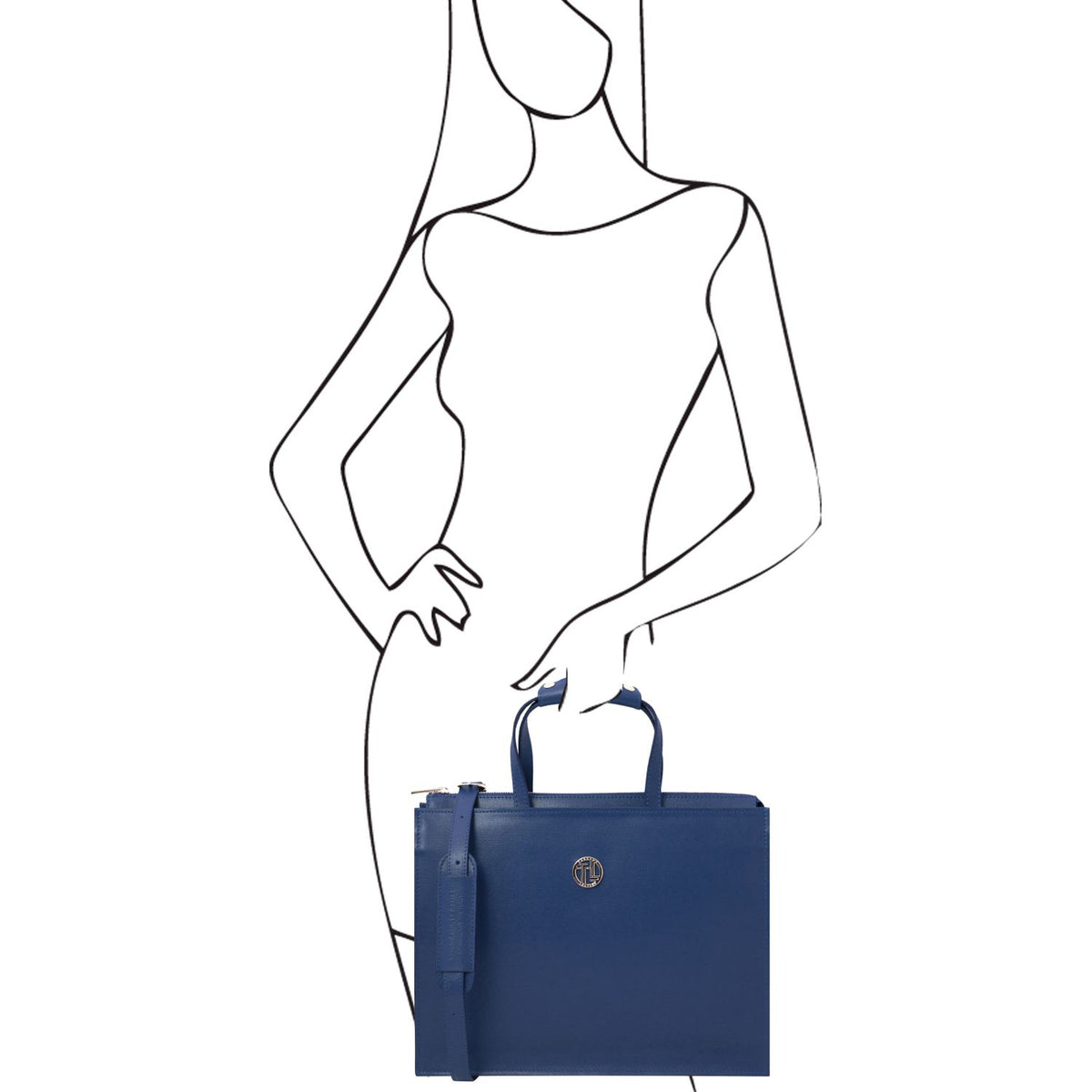 Palermo - women's 3-compartment leather briefbag